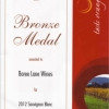 Bronze Medal 2012 Sauvignon Blanc