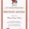 Bronze Medal 2013 Chardonnay