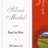 Silver Medal 2009 Cabernet Franc